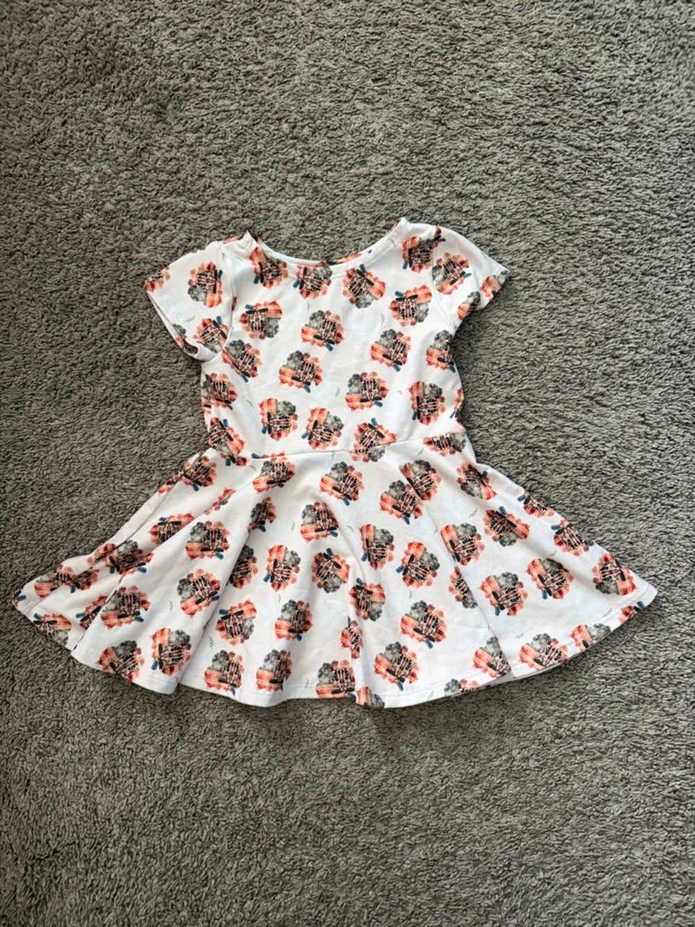 Girls peplum top/dress with American flag and military boots and tag print 2t